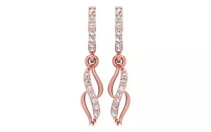 Women Diamond Earrings 3dm STL OBJ FBX Renders Details