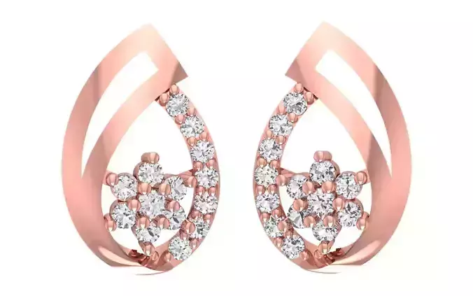 Women Diamond Earrings 3dm STL OBJ FBX Renders Details