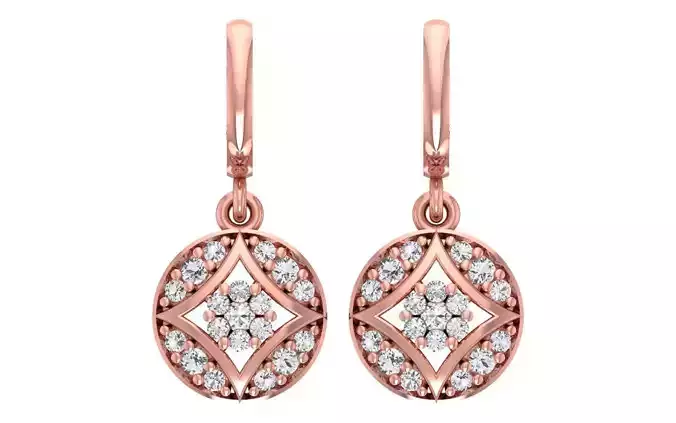 Women Diamond Earrings 3dm STL OBJ FBX Renders Details