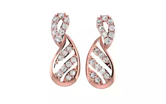 Women Diamond Earrings 3dm STL OBJ FBX Renders Details