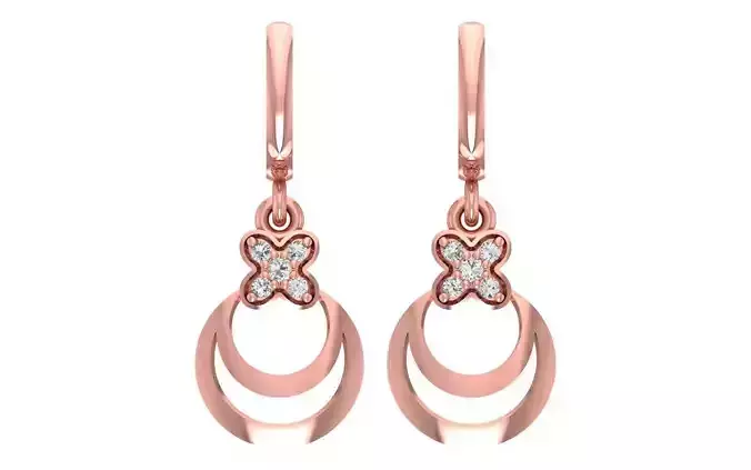 Women Diamond Earrings 3dm STL OBJ FBX Renders Details