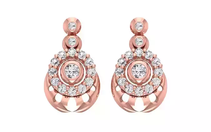 Women Diamond Earrings 3dm STL OBJ FBX Renders Details