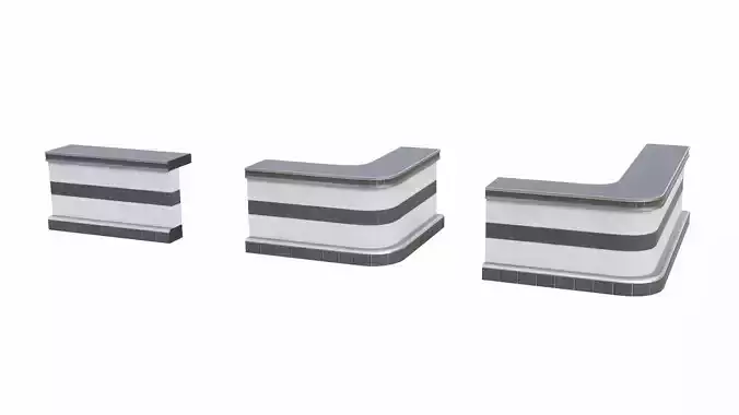 Retro Diner Bar Counter Collection Low-poly 3D model