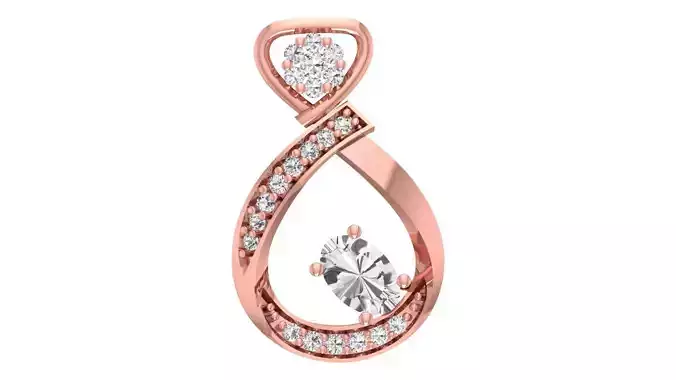 Women Diamond Pendants 3dm STL OBJ FBX Renders Details
