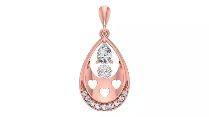 Women Diamond Pendants 3dm STL OBJ FBX Renders Details