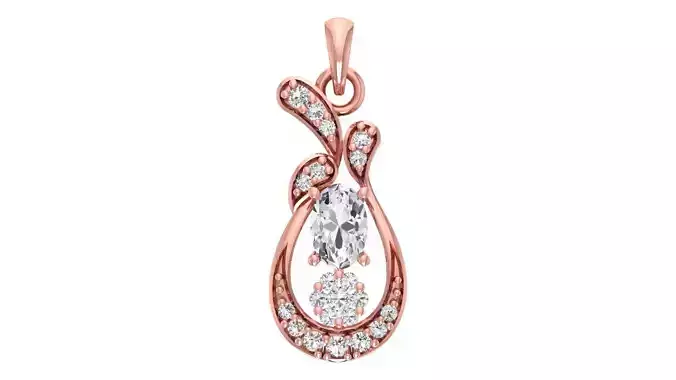 Women Diamond Pendants 3dm STL OBJ FBX Renders Details