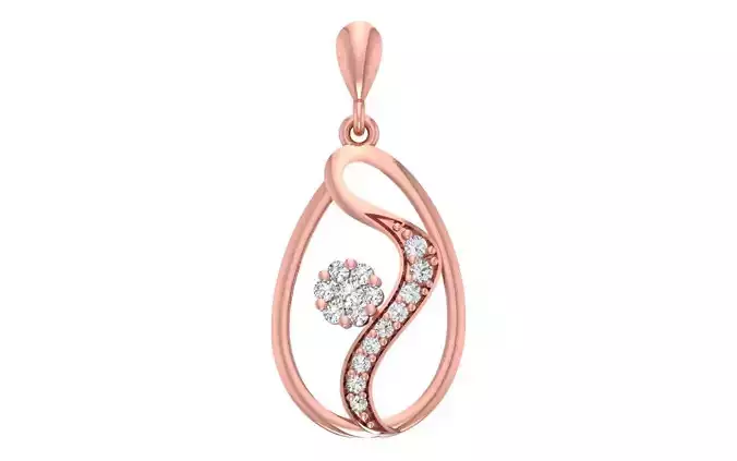 Women Diamond Pendants 3dm STL OBJ FBX Renders Details