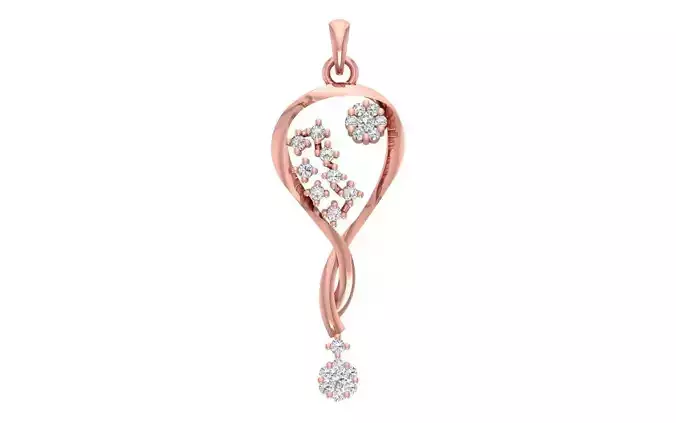 Women Diamond Pendants 3dm STL OBJ FBX Renders Details