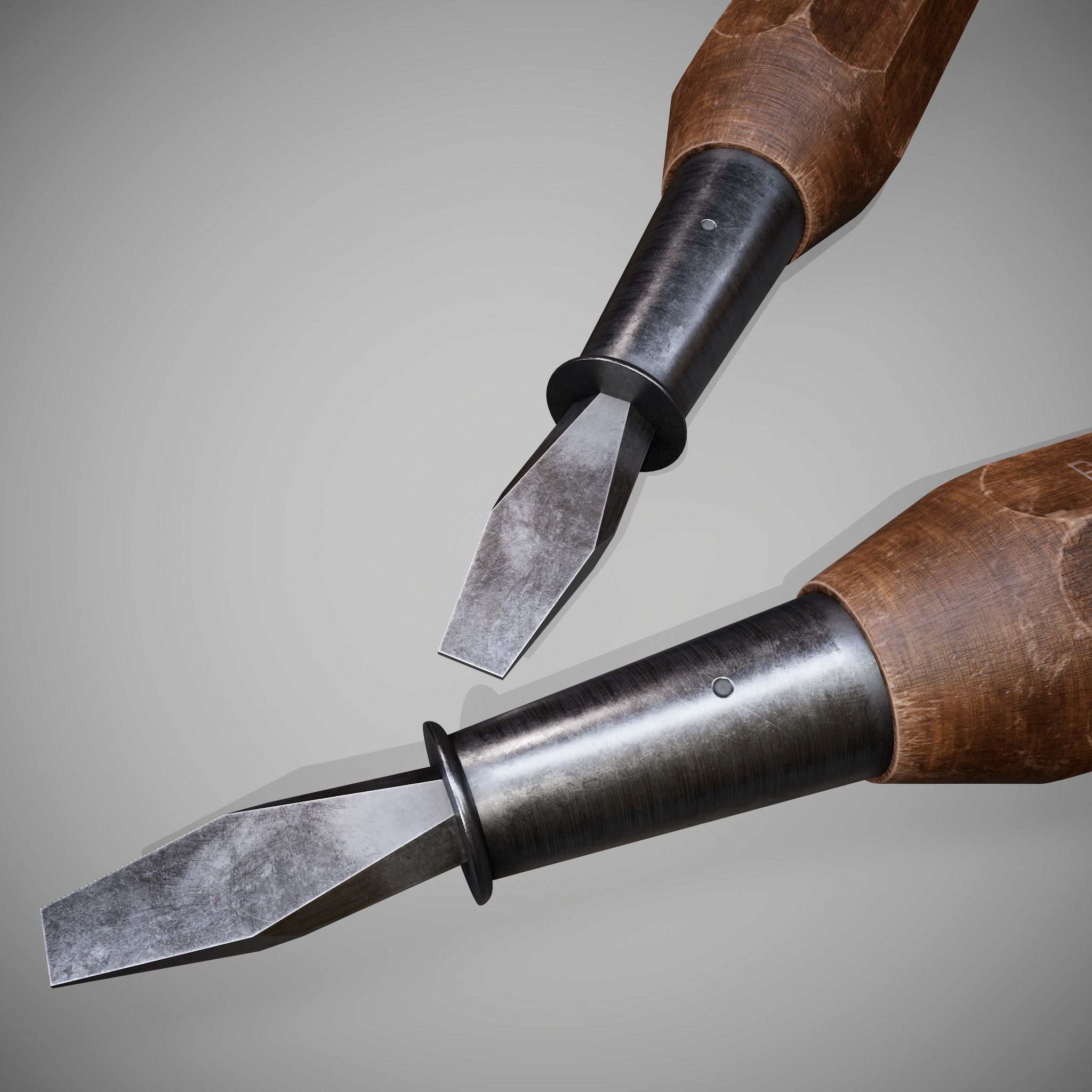 Old Screwdriver PBR High-poly 3D model 3D model_3