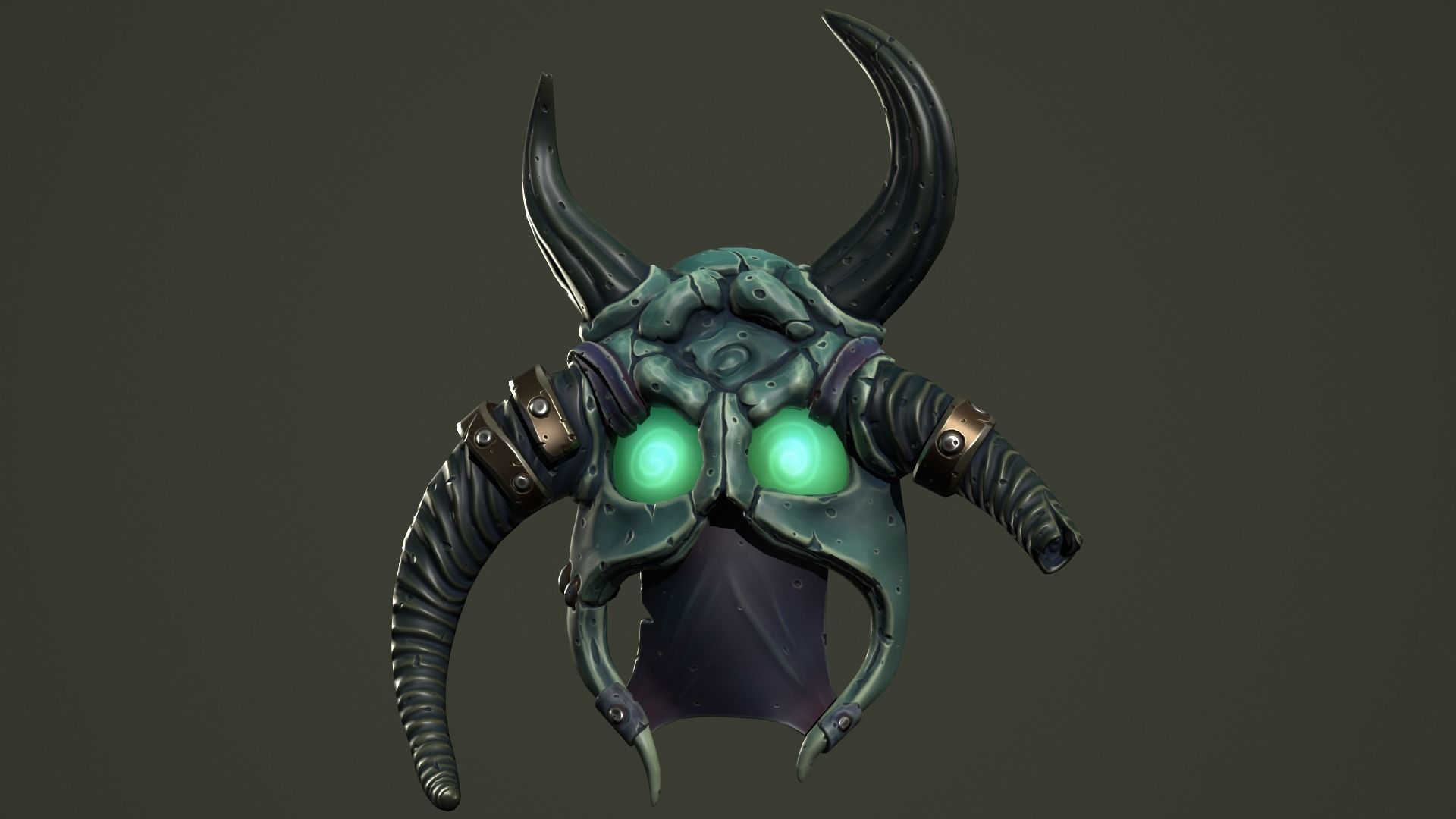 Barbarian mask Low-poly 3D model_12