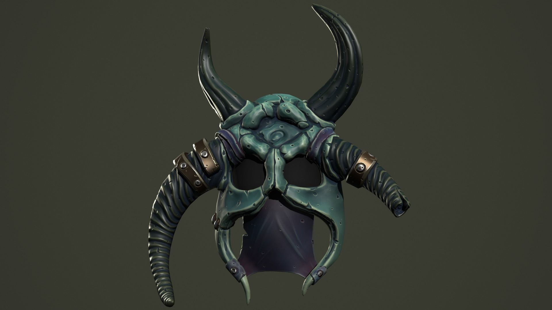 Barbarian mask Low-poly 3D model_11