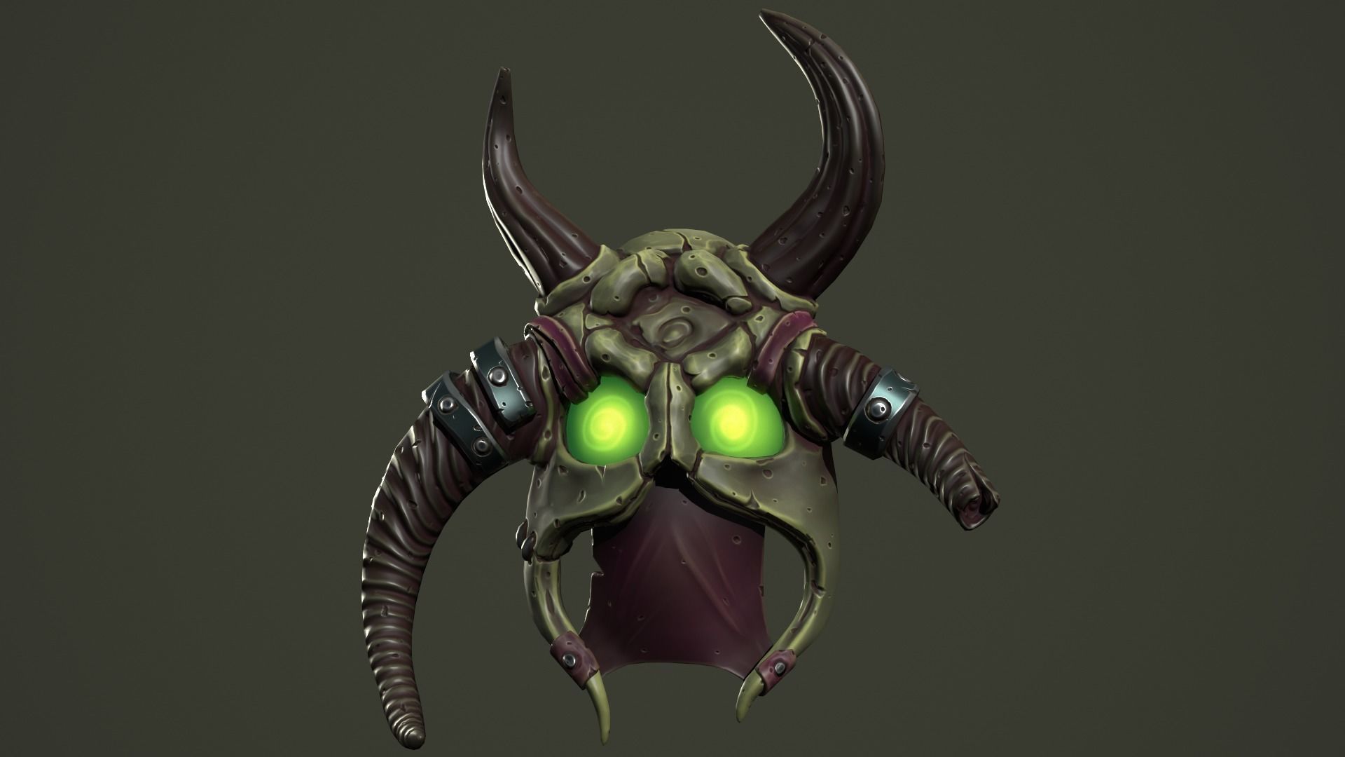 Barbarian mask Low-poly 3D model_8