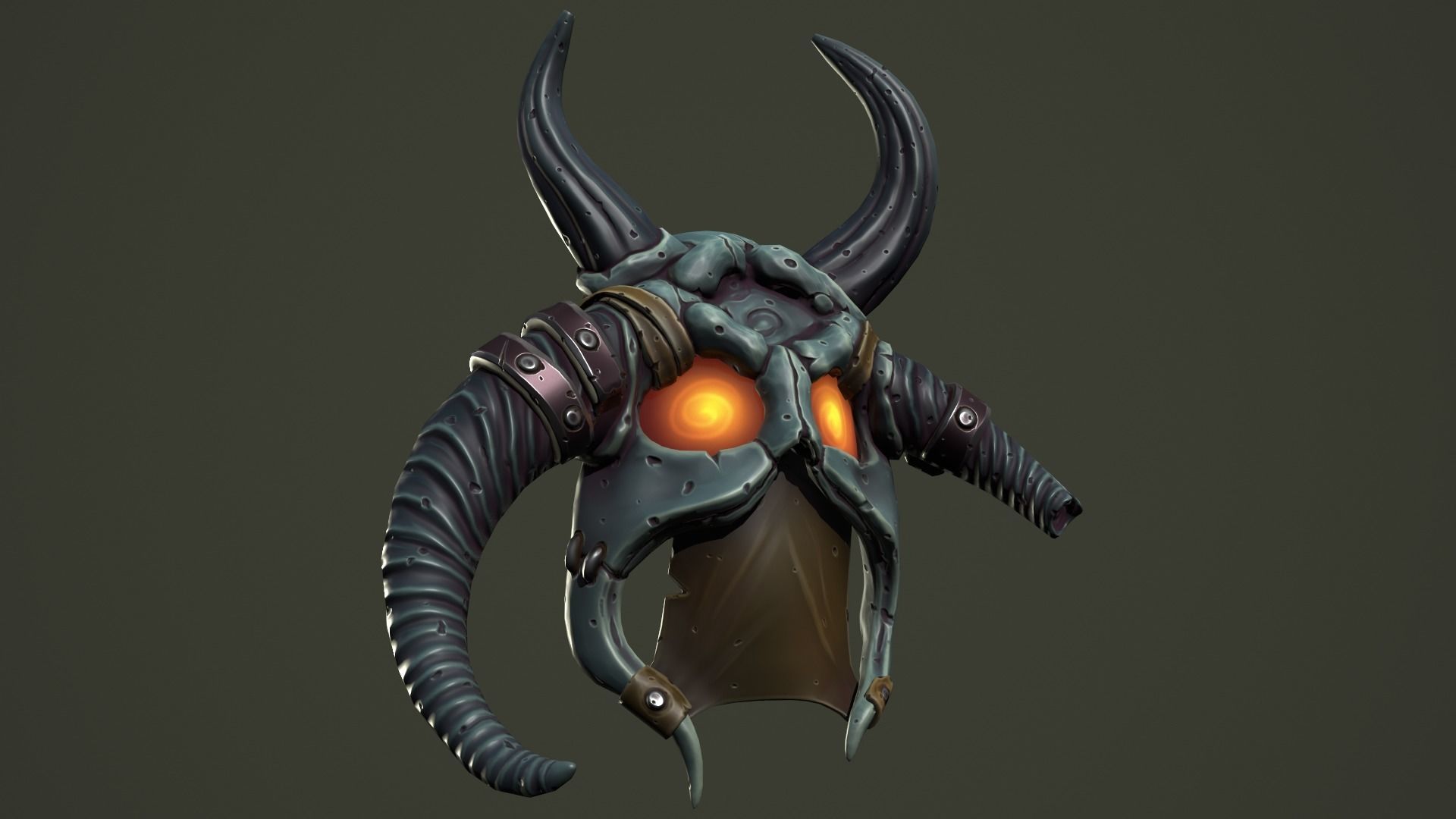 Barbarian mask Low-poly 3D model_17