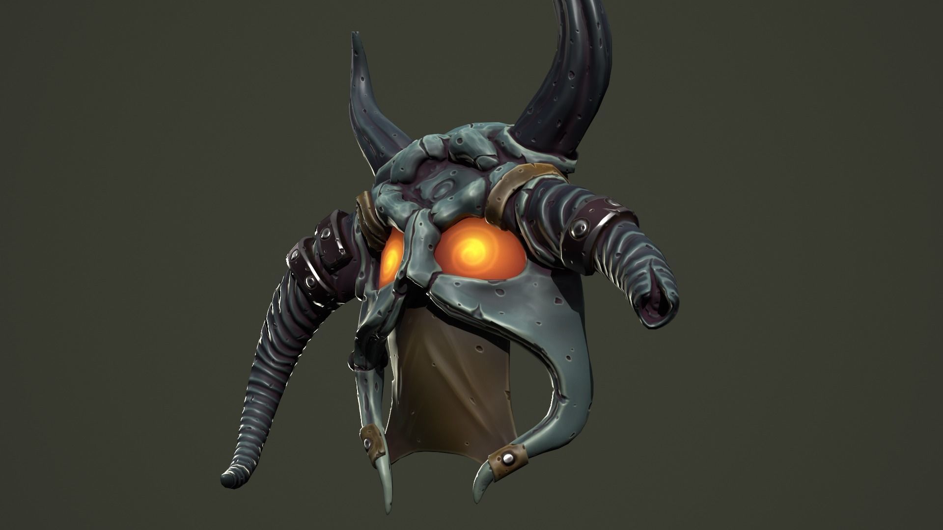 Barbarian mask Low-poly 3D model_18