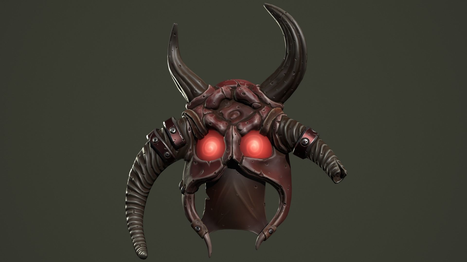 Barbarian mask Low-poly 3D model_6