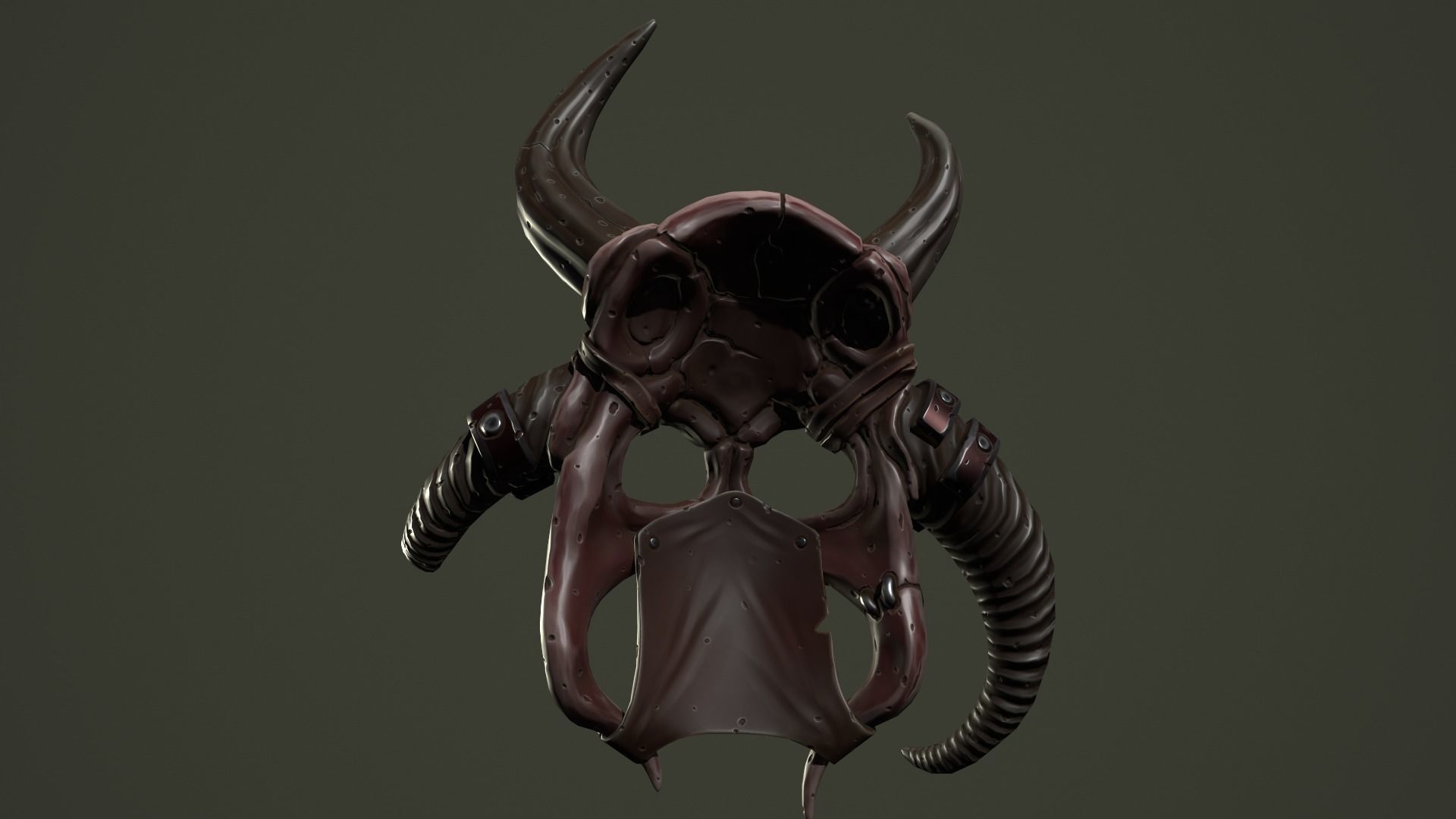 Barbarian mask Low-poly 3D model_21