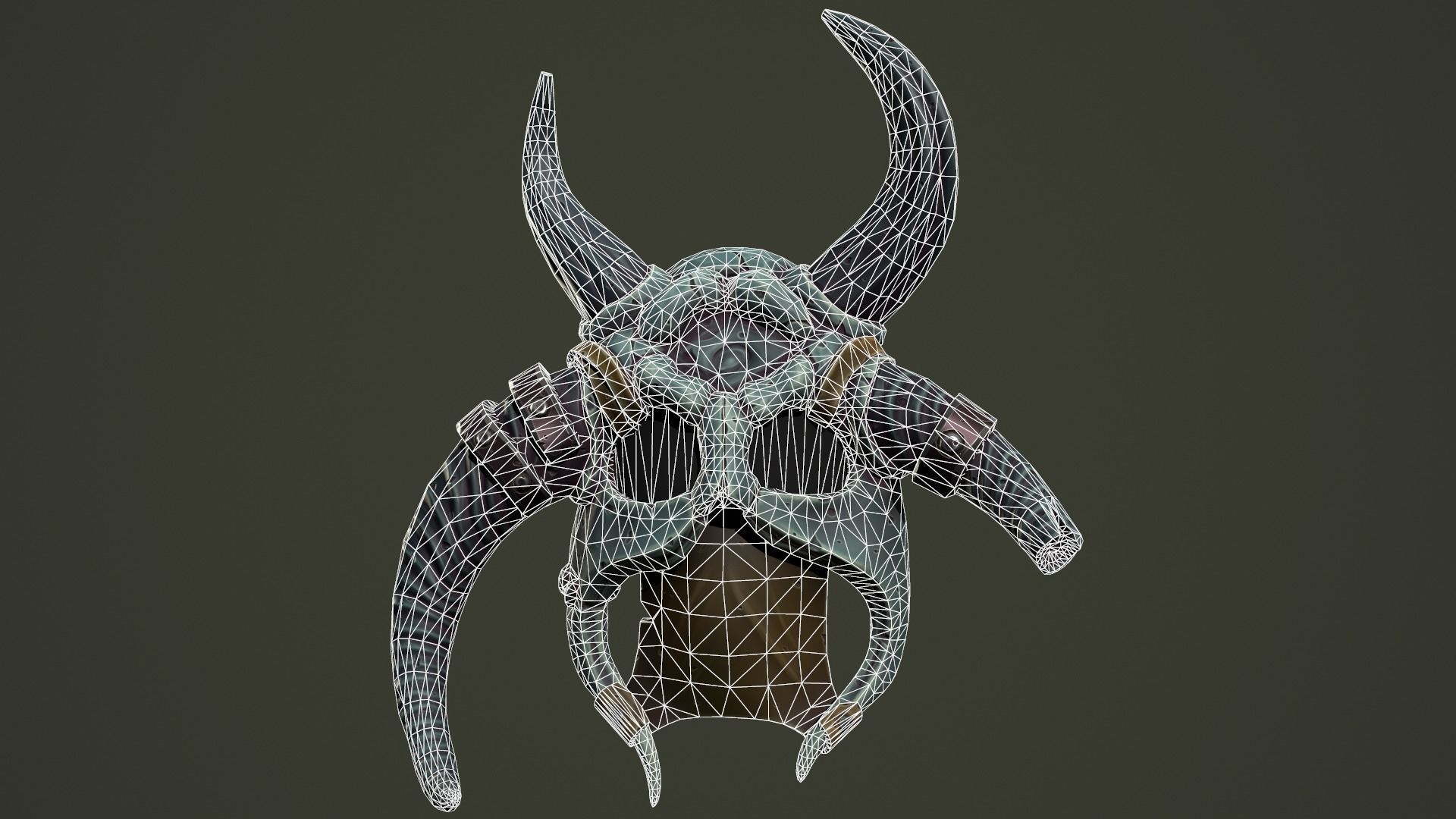 Barbarian mask Low-poly 3D model_2