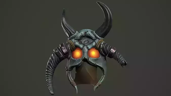 Barbarian mask Low-poly 3D model