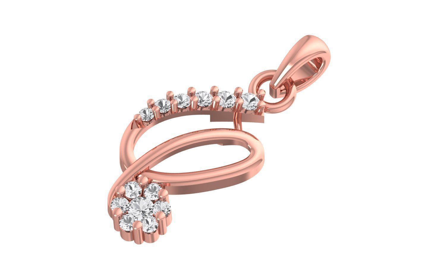 Women Diamond Pendants 3dm STL OBJ FBX Renders Details 3D print model_1