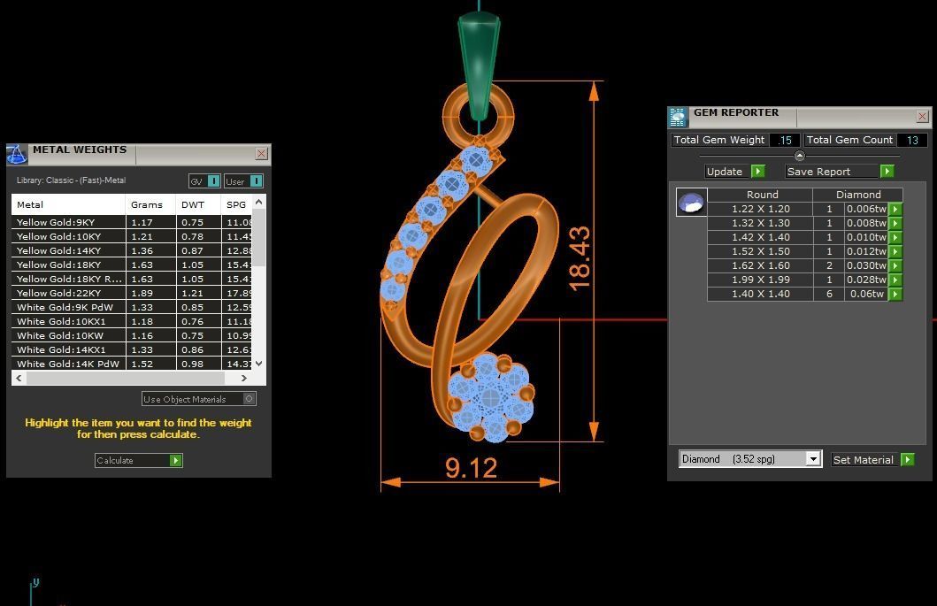 Women Diamond Pendants 3dm STL OBJ FBX Renders Details 3D print model_3