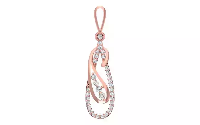 Women Diamond Pendants 3dm STL OBJ FBX Renders Details