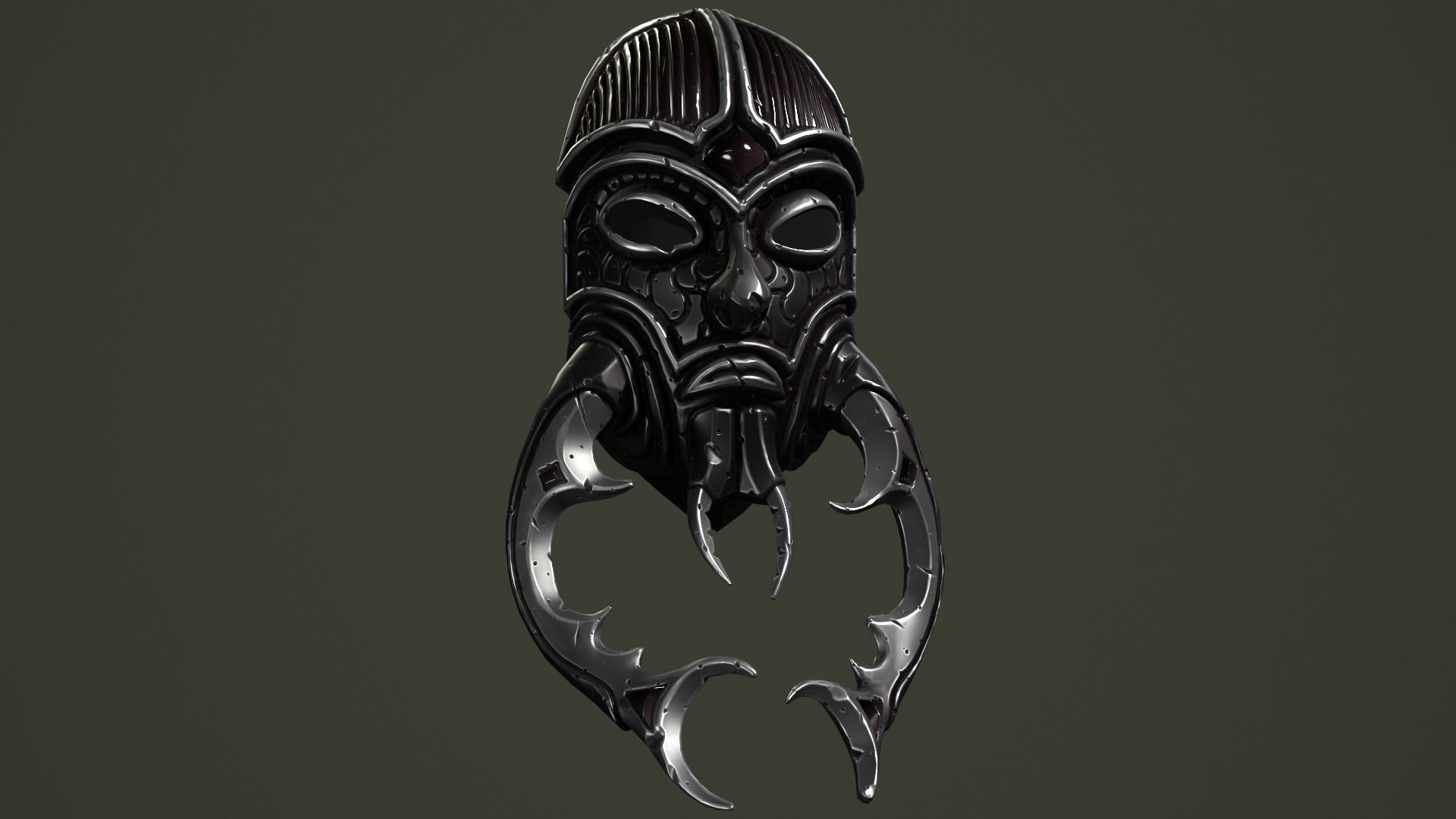 Scarab mask Low-poly 3D model_16