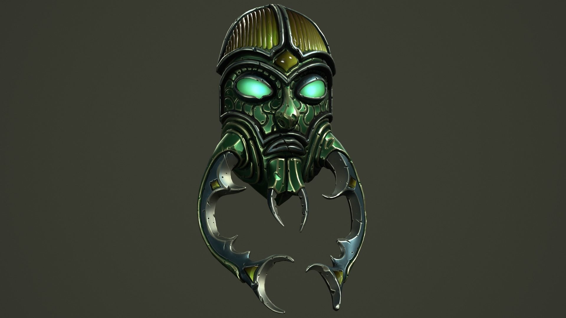 Scarab mask Low-poly 3D model_11