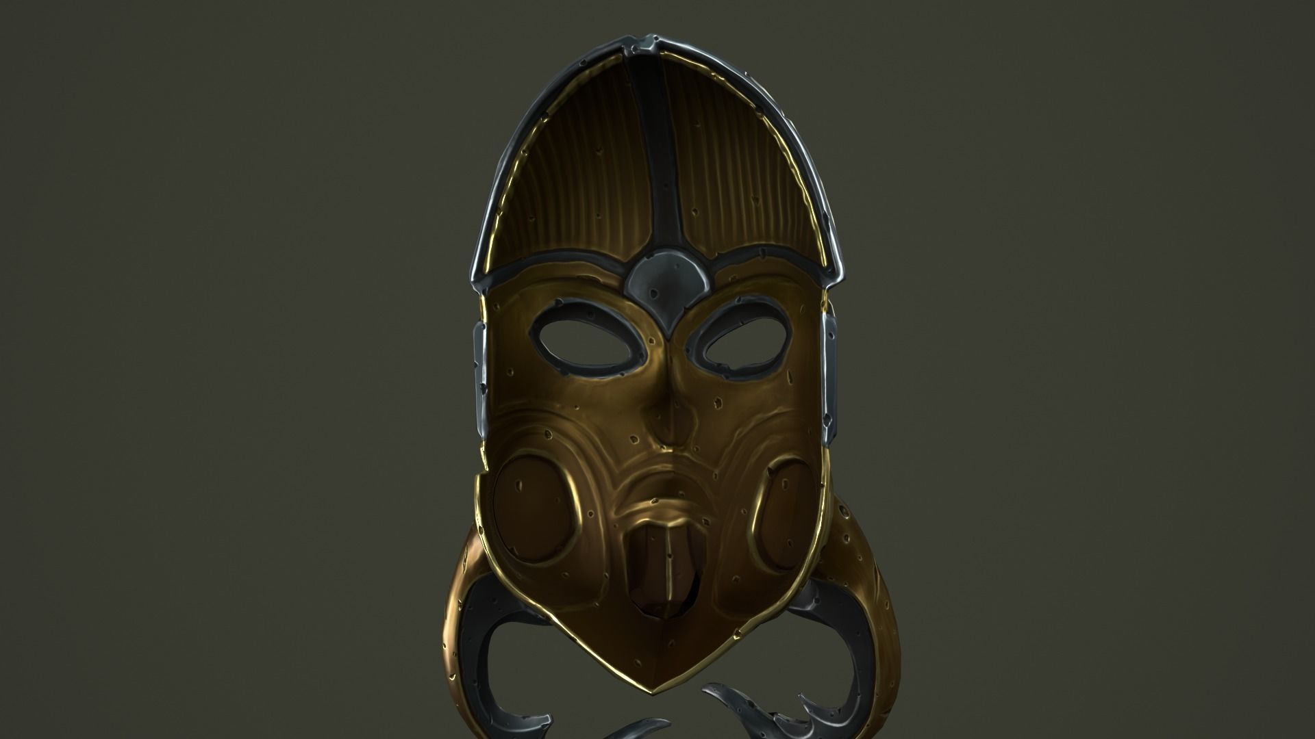 Scarab mask Low-poly 3D model_22