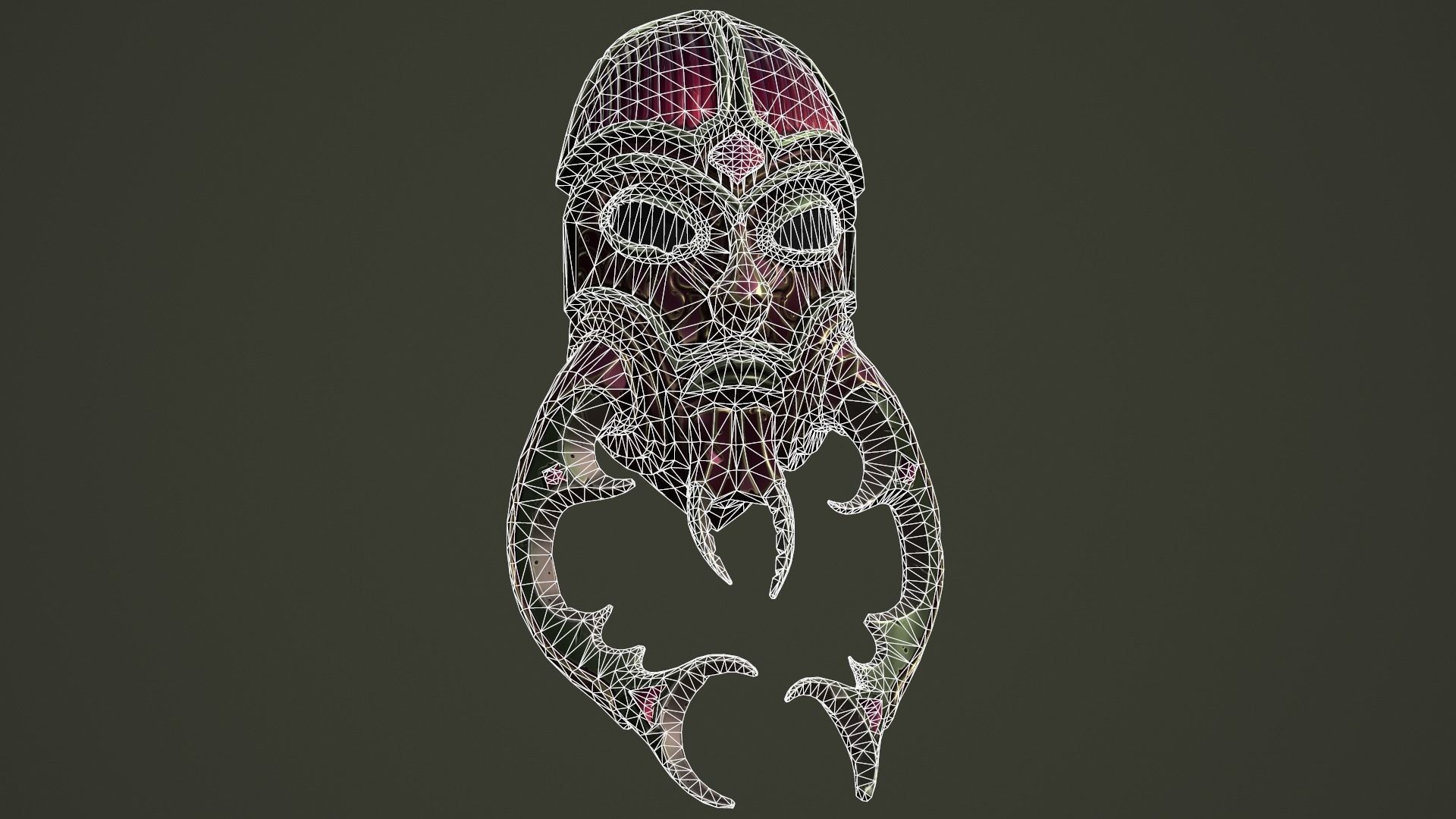 Scarab mask Low-poly 3D model_3