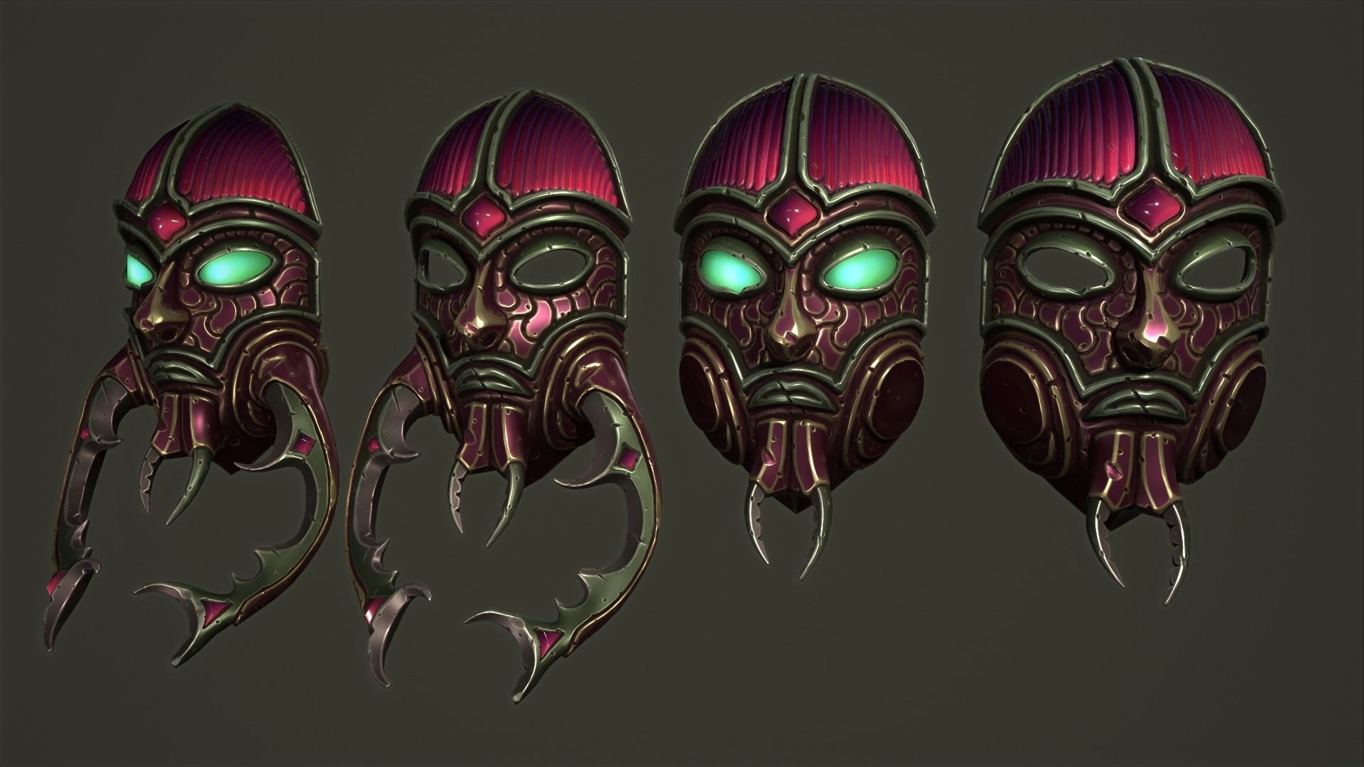 Scarab mask Low-poly 3D model_23