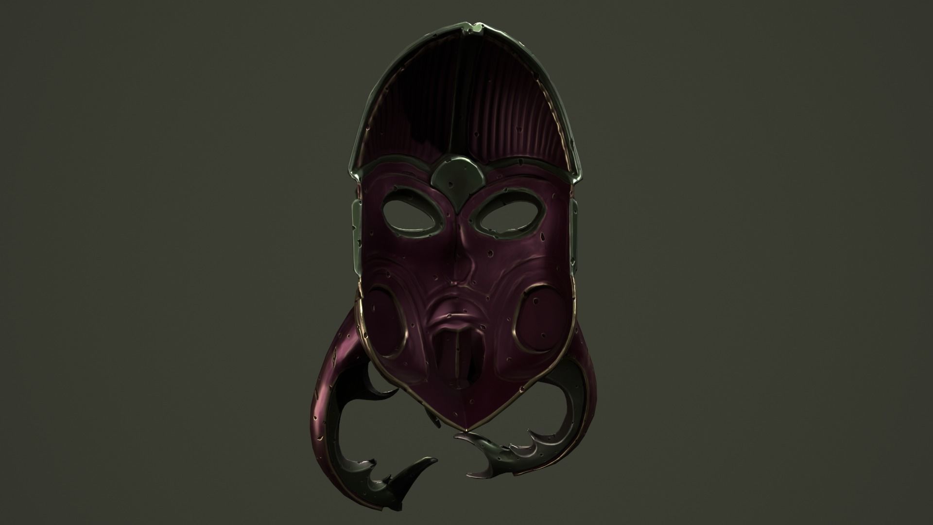 Scarab mask Low-poly 3D model_21