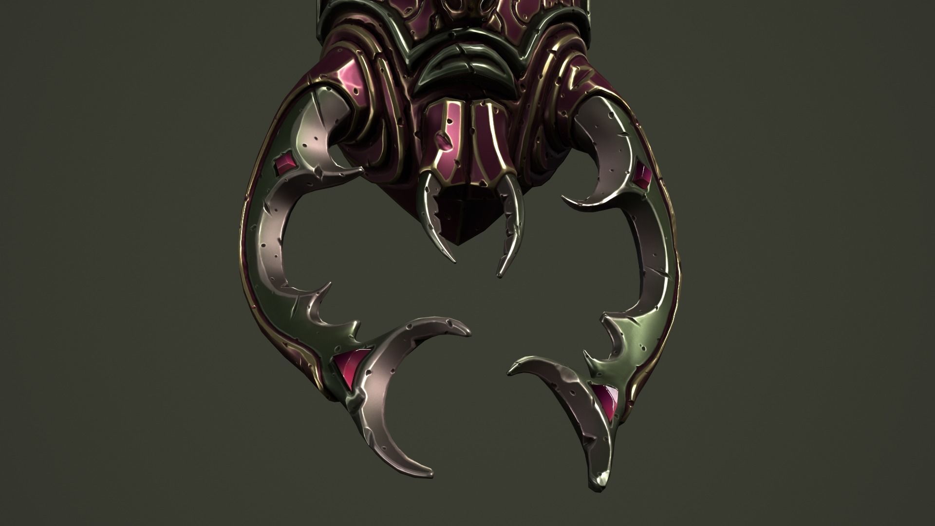 Scarab mask Low-poly 3D model_20