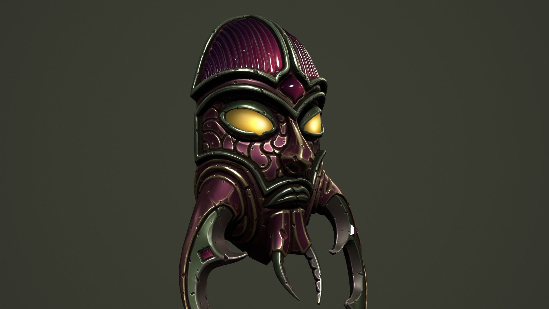 Scarab mask Low-poly 3D model_18