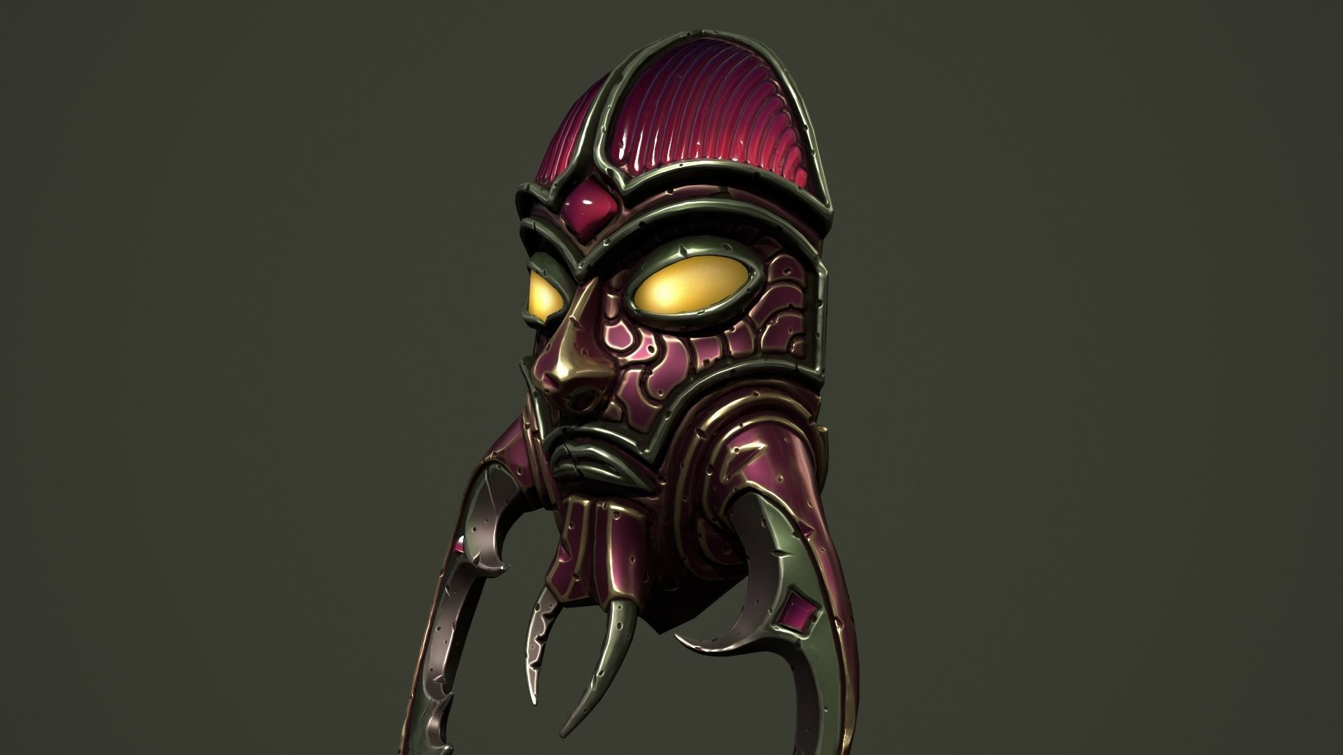 Scarab mask Low-poly 3D model_19