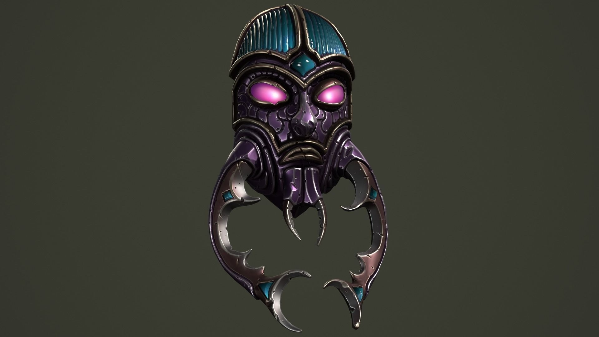 Scarab mask Low-poly 3D model_15