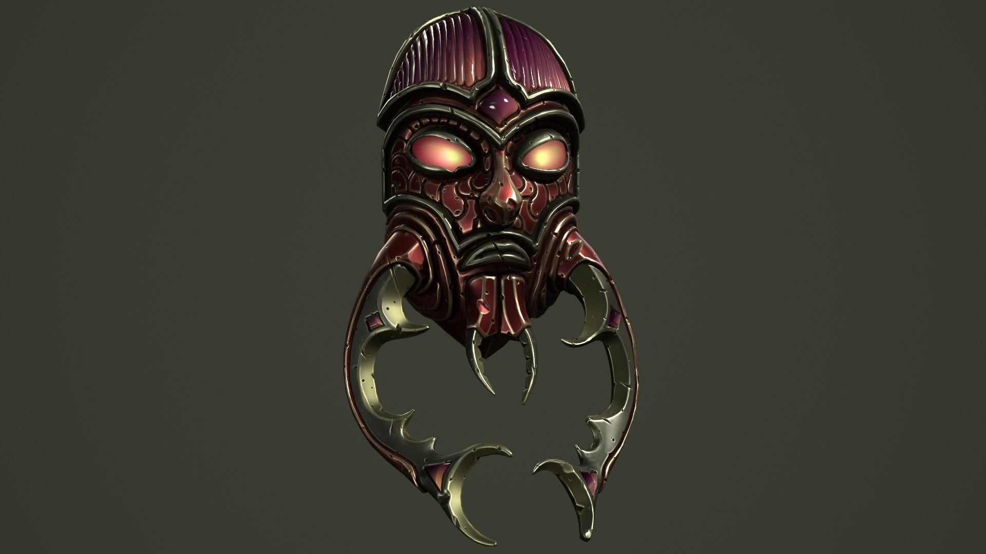 Scarab mask Low-poly 3D model_13