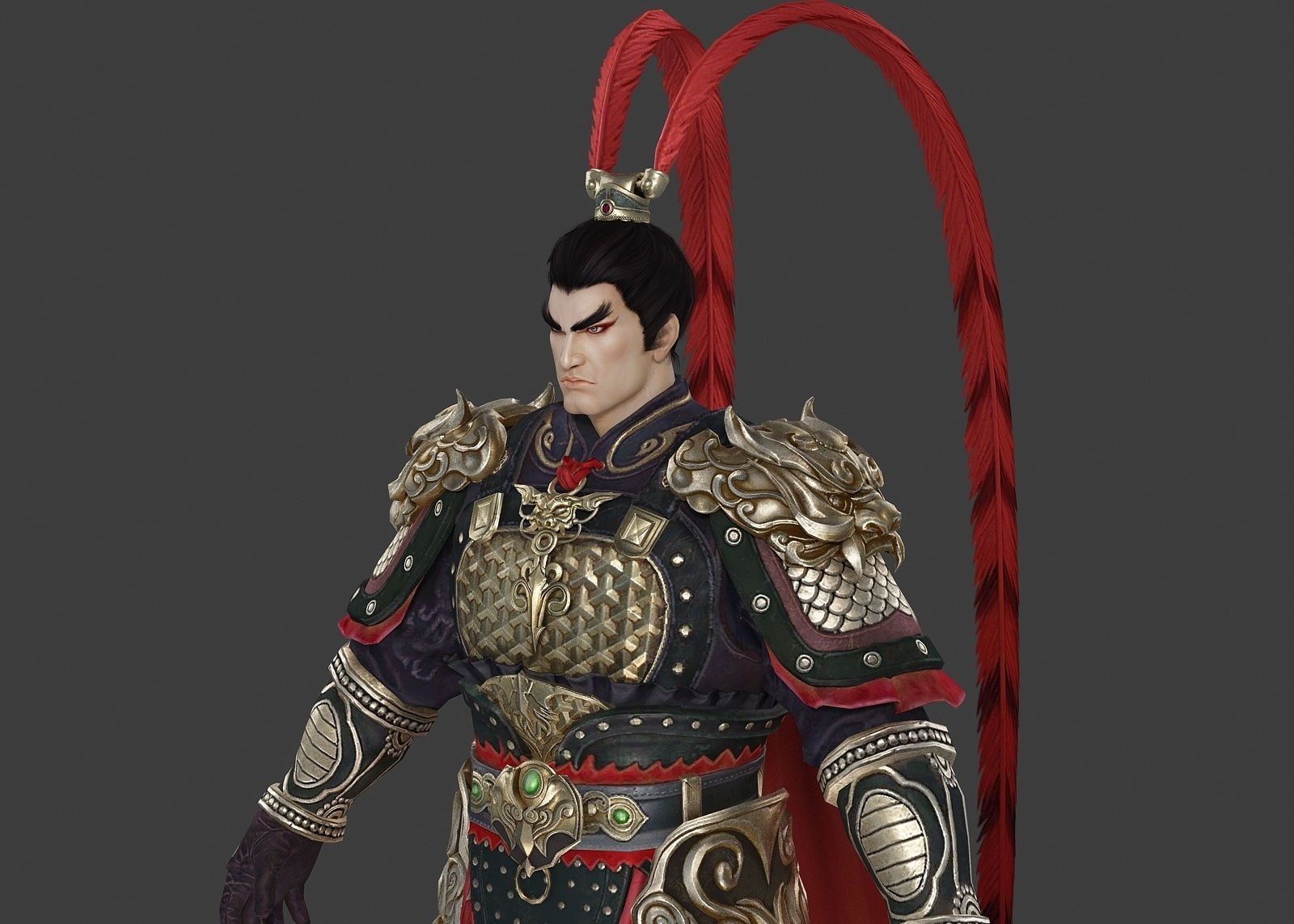 The armor of the general of the Ming Dynasty 3D model_3