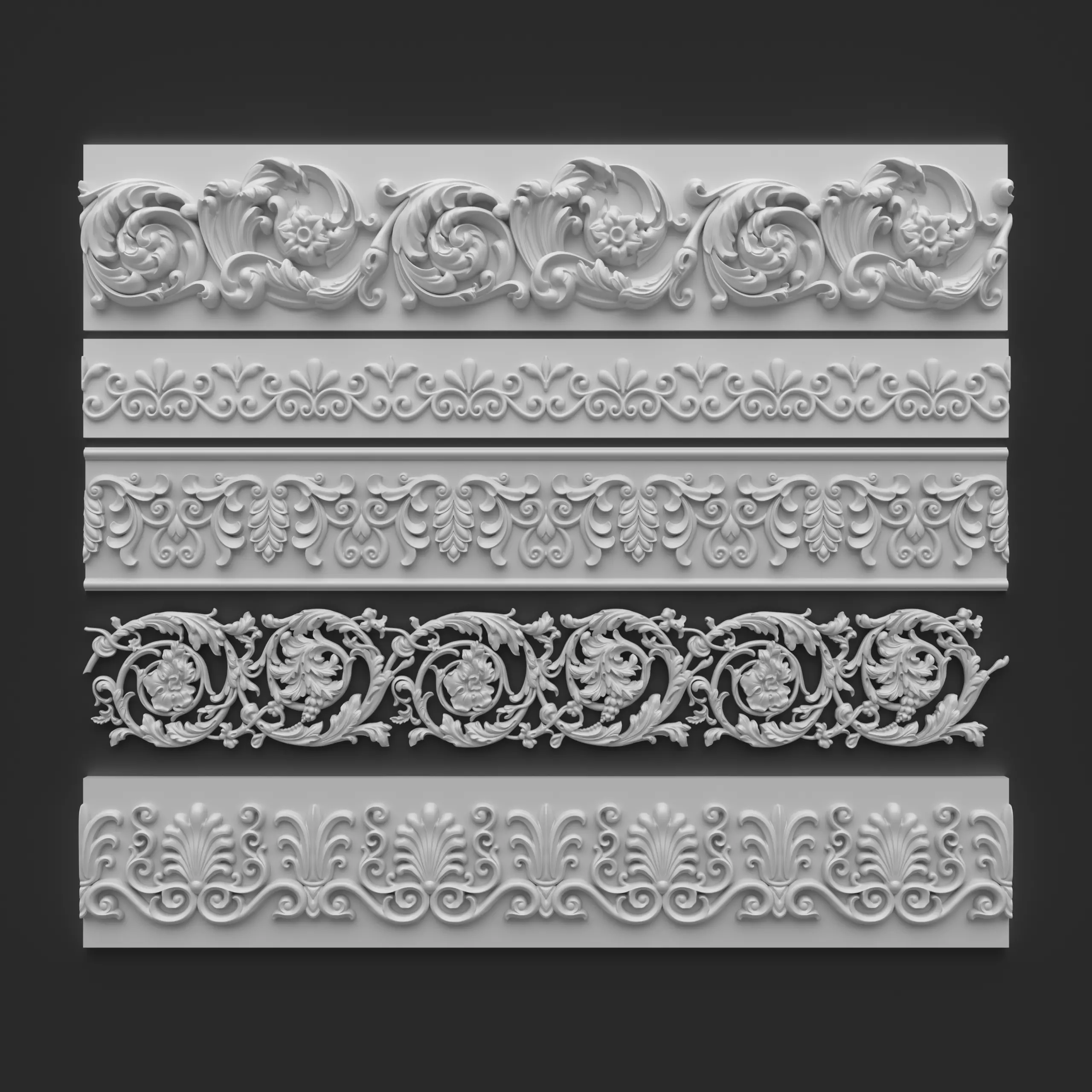 CNC Sculpted Ornament Pack VOL 6 3D Model Collection_0