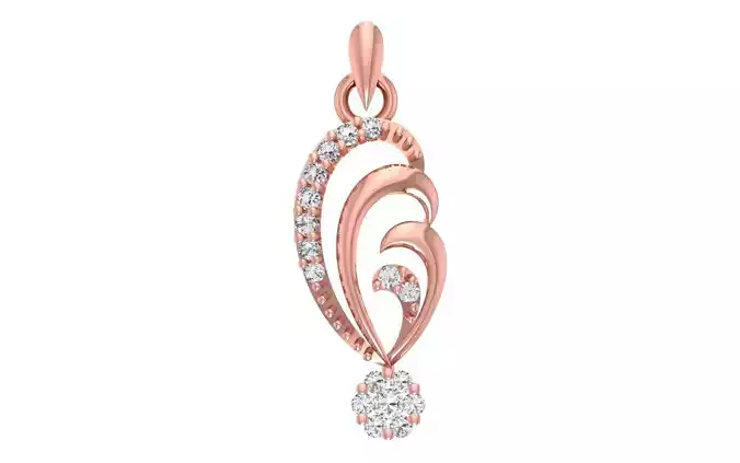 Women Diamond Pendants 3dm STL OBJ FBX Renders Details
