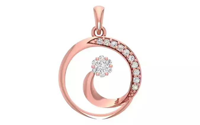 Women Diamond Pendants 3dm STL OBJ FBX Renders Details