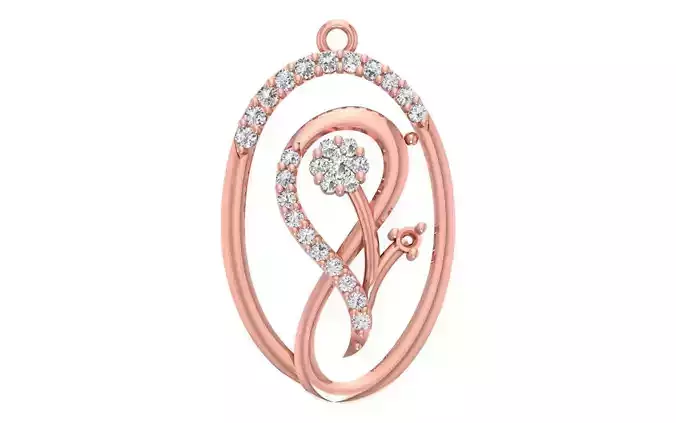 Women Diamond Pendants 3dm STL OBJ FBX Renders Details