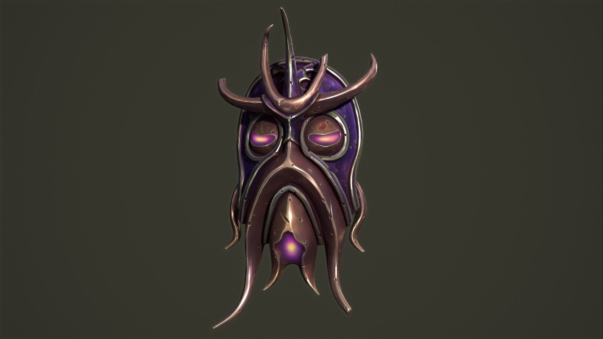 Cultist mask Low-poly 3D model_10