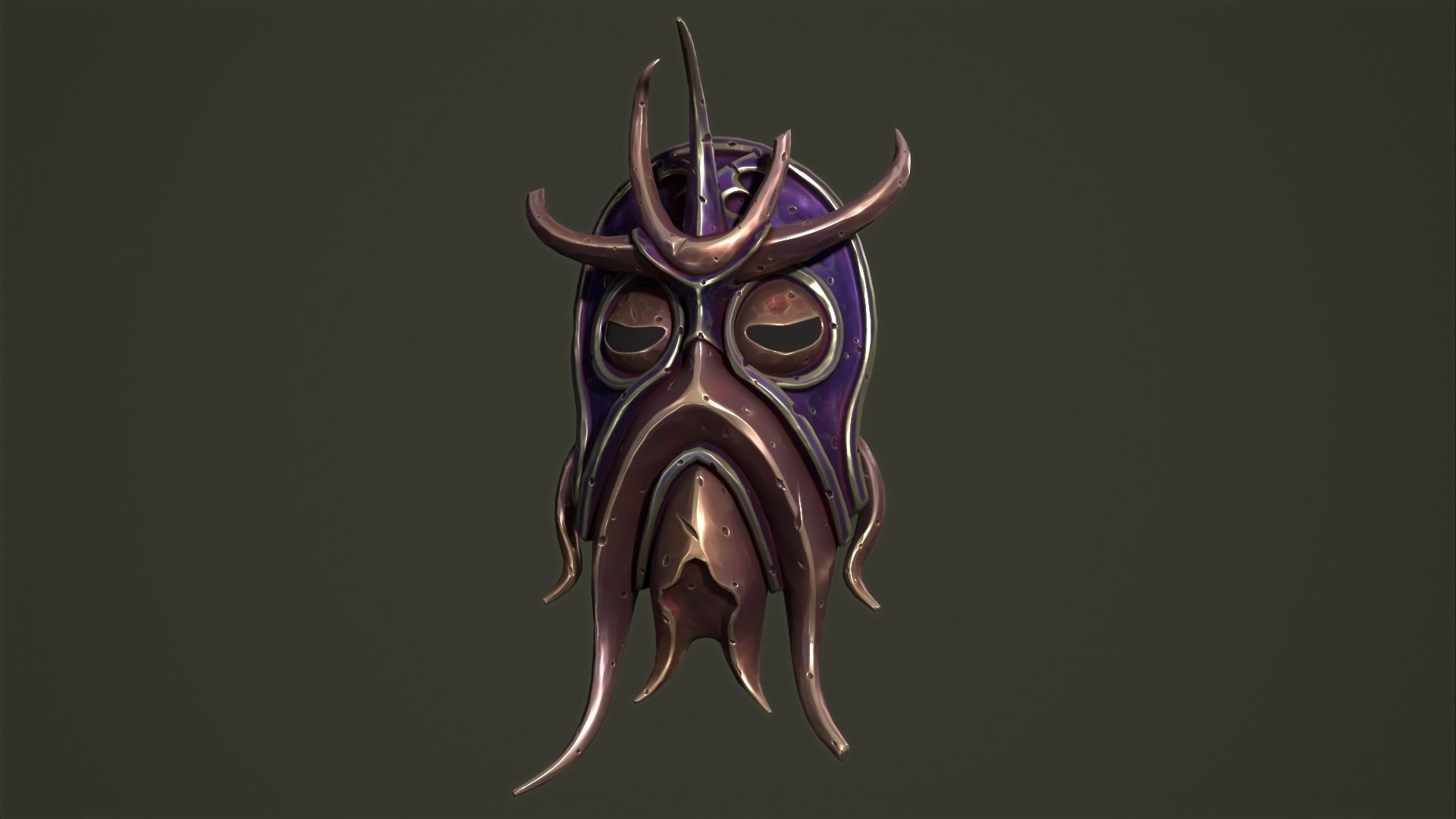 Cultist mask Low-poly 3D model_9