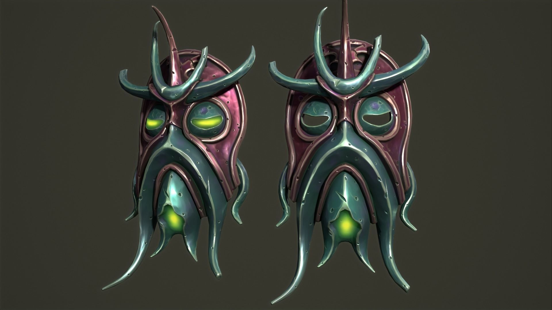 Cultist mask Low-poly 3D model_23