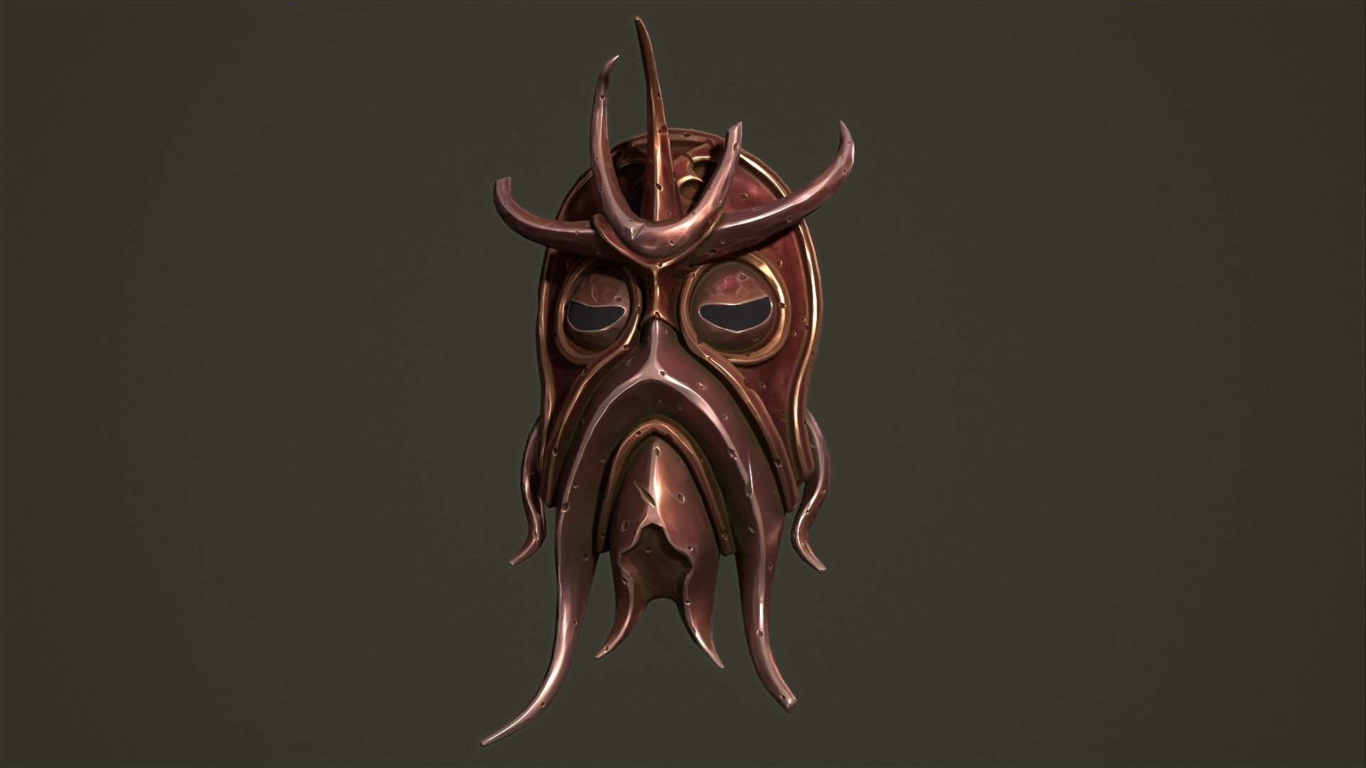 Cultist mask Low-poly 3D model_11
