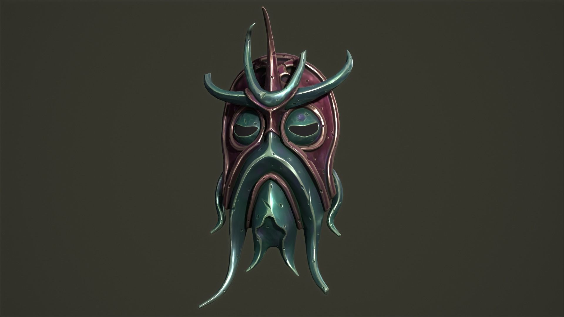Cultist mask Low-poly 3D model_13