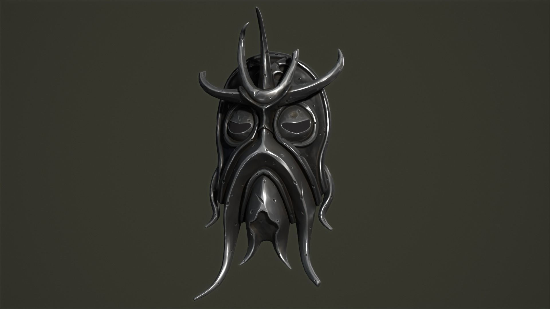 Cultist mask Low-poly 3D model_15
