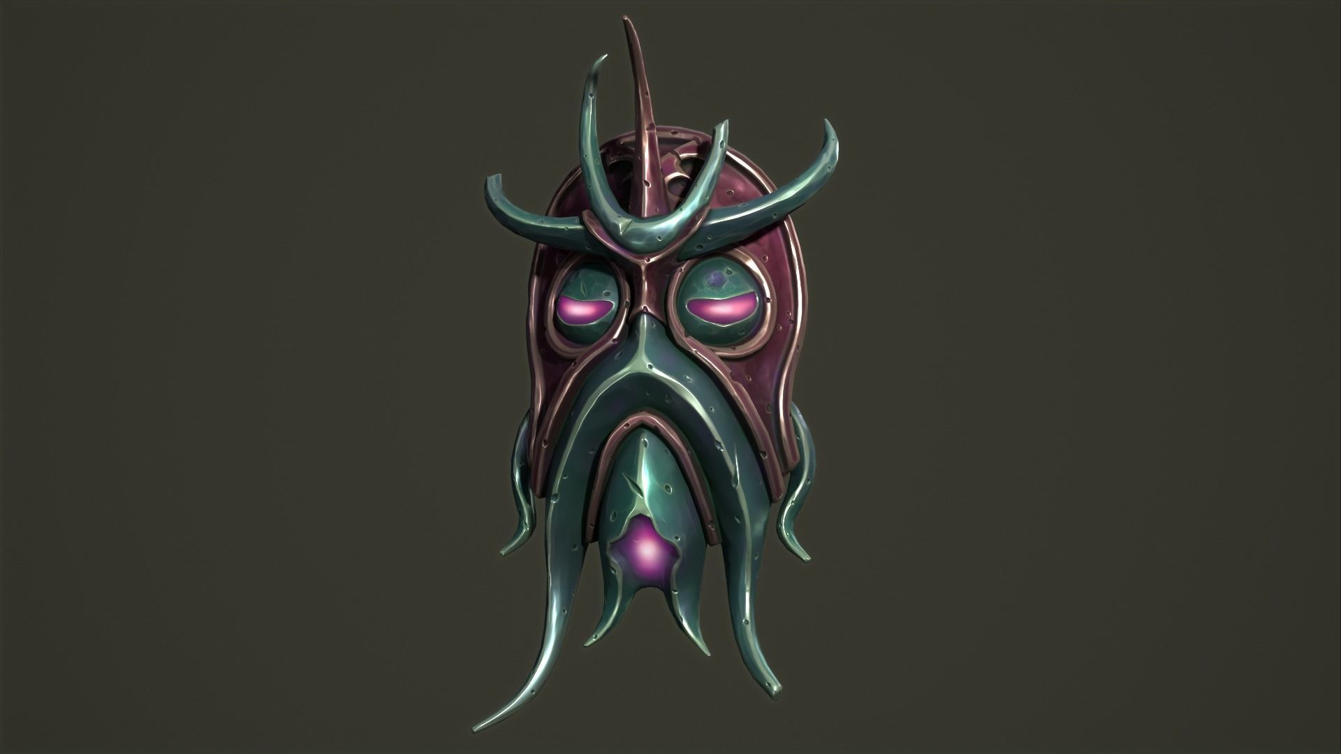 Cultist mask Low-poly 3D model_14