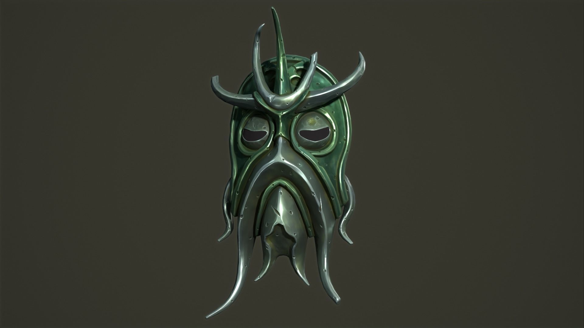 Cultist mask Low-poly 3D model_3