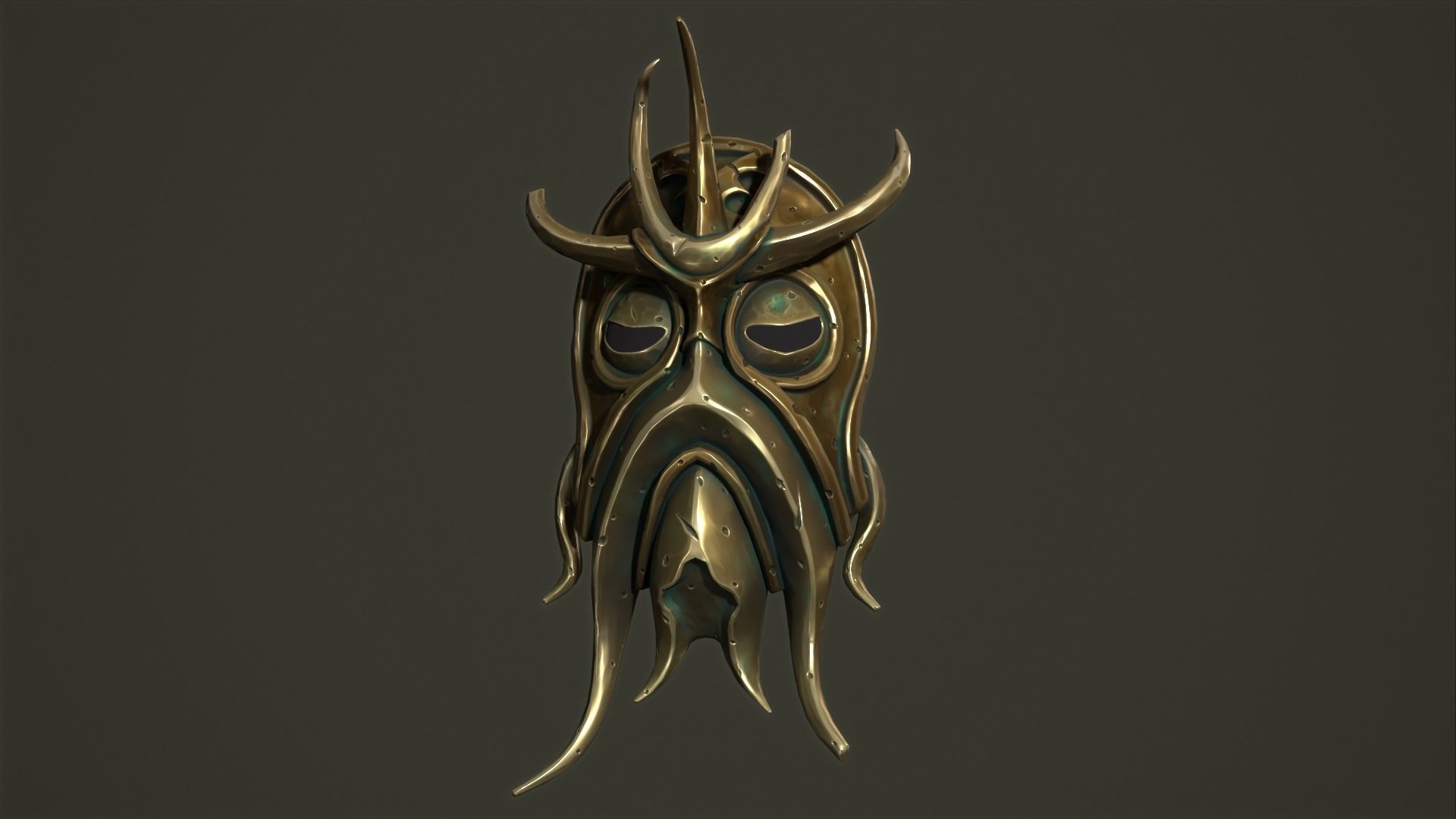 Cultist mask Low-poly 3D model_1